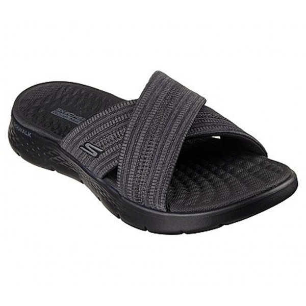 141420-bkgy Skechers walk flex sandal impressed